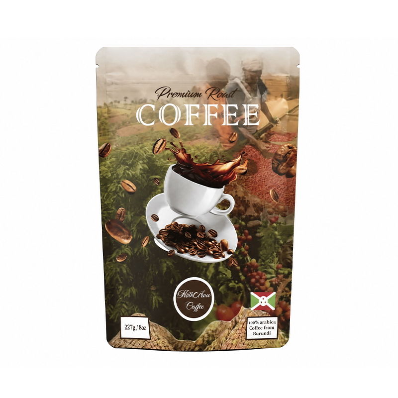 sachet pour café de 227 g – sachet debout, 16 × 23 + 9 cm, avec valve et fermeture éclair, conforme aux normes alimentaires
