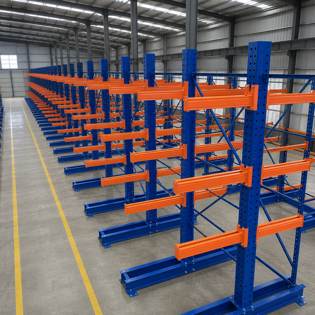 Adjustable Warehouse Storage Shelving Long Items Heavy Duty Industrial Cantilever Racks
