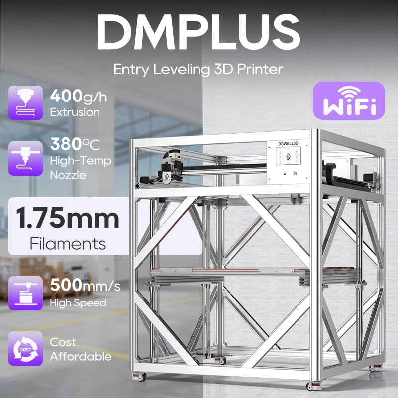 impressora 3D Industrial em Alta Demanda, com Volume de Construção Amplo (1000 × 2000 × 1000 mm), compatível com Filamento de Fibra de Carbono
