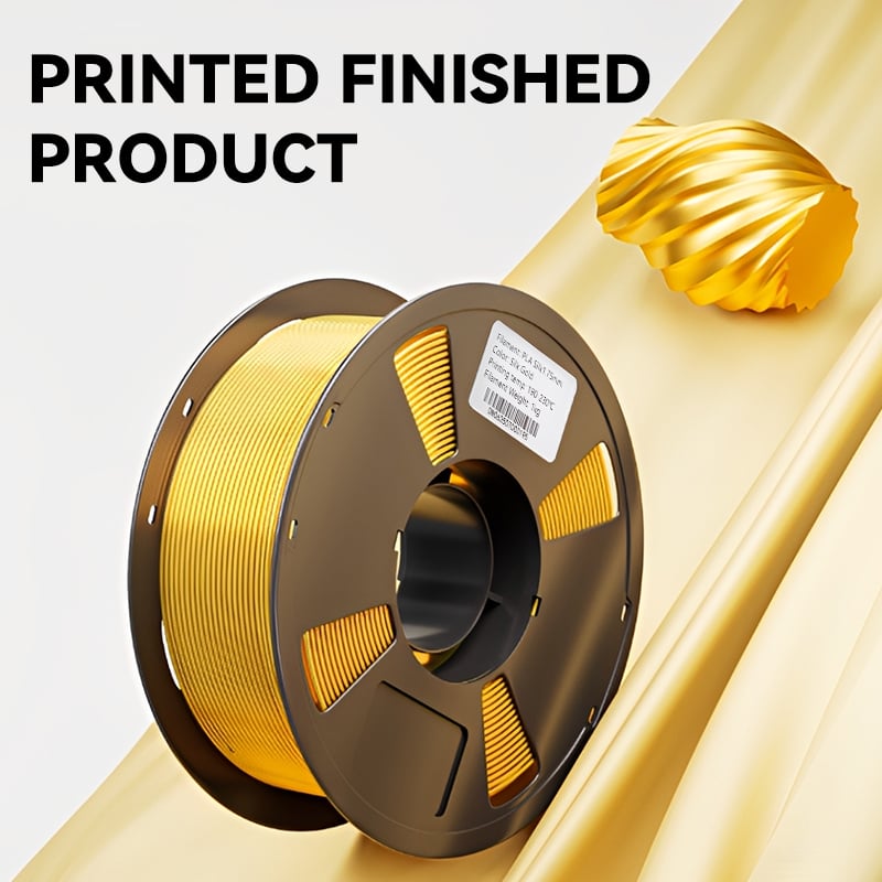 Neat Winding 3d Printer Filament PLA Silk 1.75mm +/-0.02mm Tolerance Silk Gold Plastic Filament for Artistic Models Decorative  