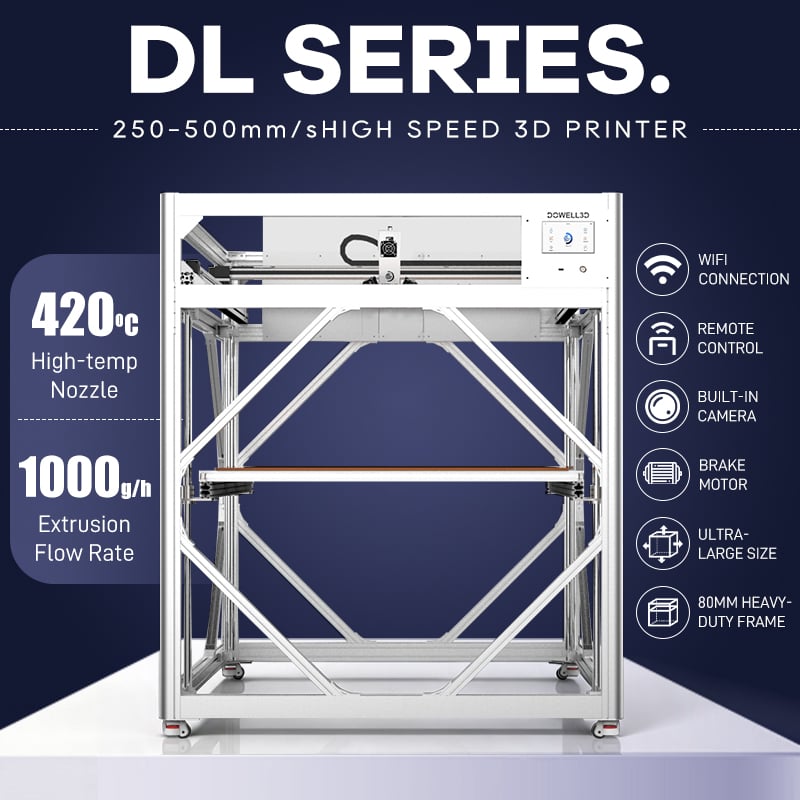 DL1220-12 High Precision 3d Printer with 80mm Aluminum Frame 500mm/s High Speed Large Format Printer 2000mm