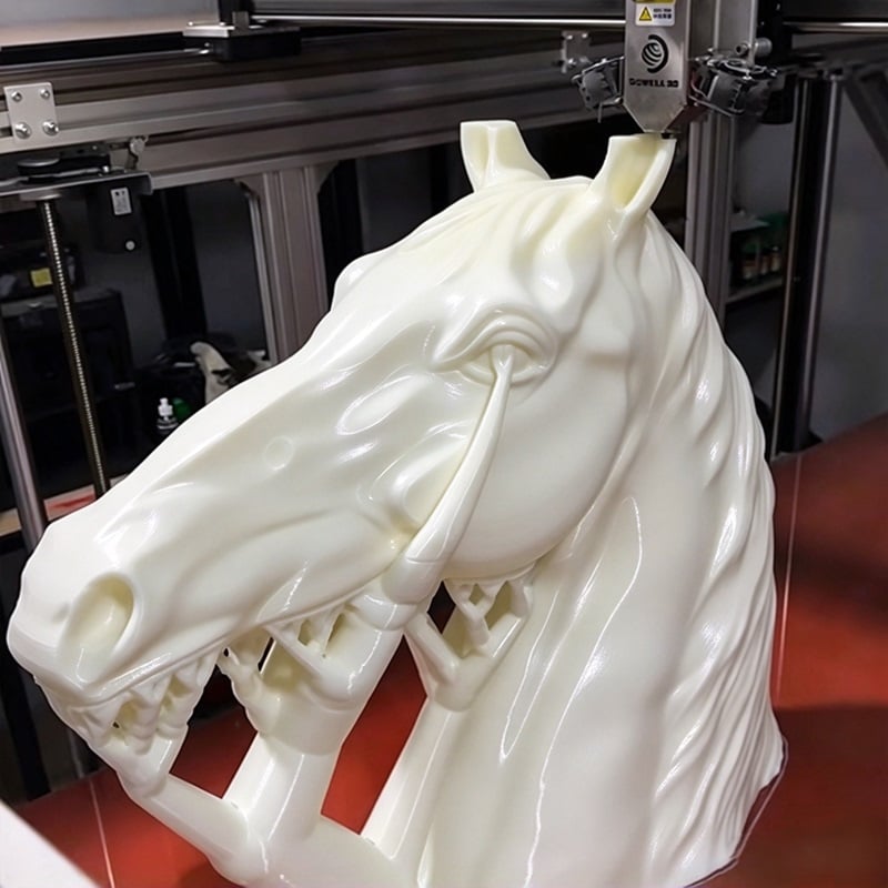 Large 3D Printer Creates an Impressive Horse Sculpture