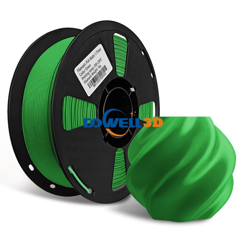 High Toughness Matte PLA 3d Filament 1.75+/-0.02mm High Precision No Bubble Matte Green PLA Printing Material