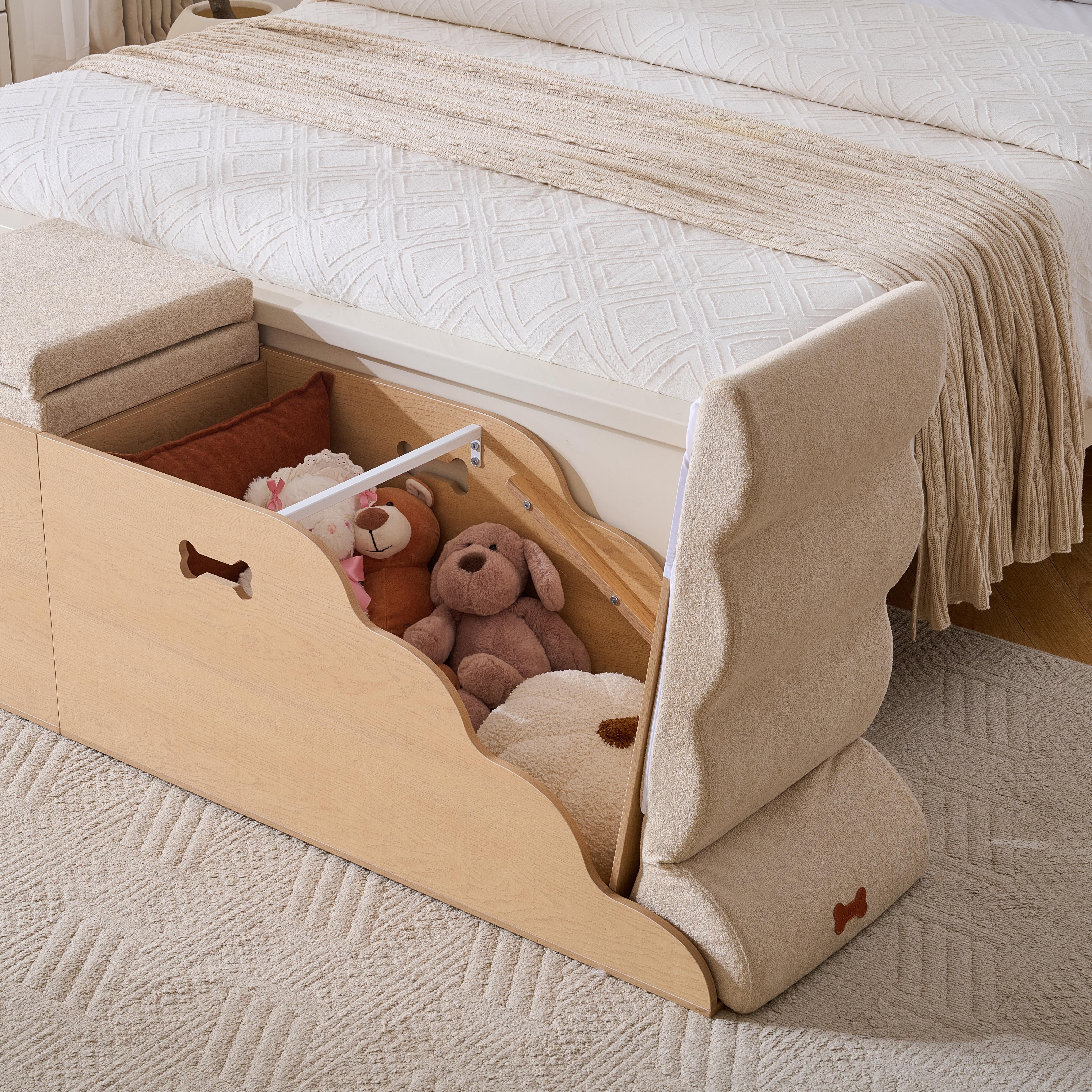 Dog Stairs with Storage Bench