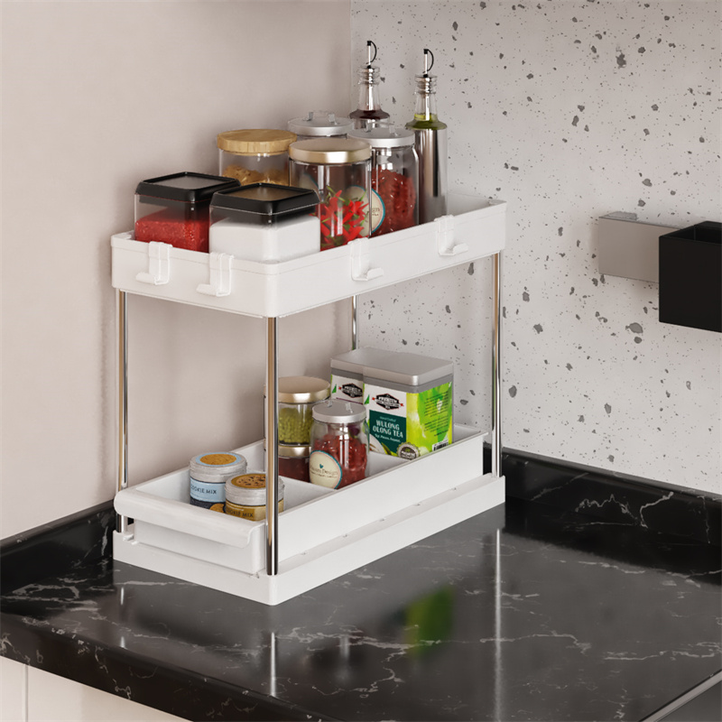2-Tier Under Sink Organizers with Drawer