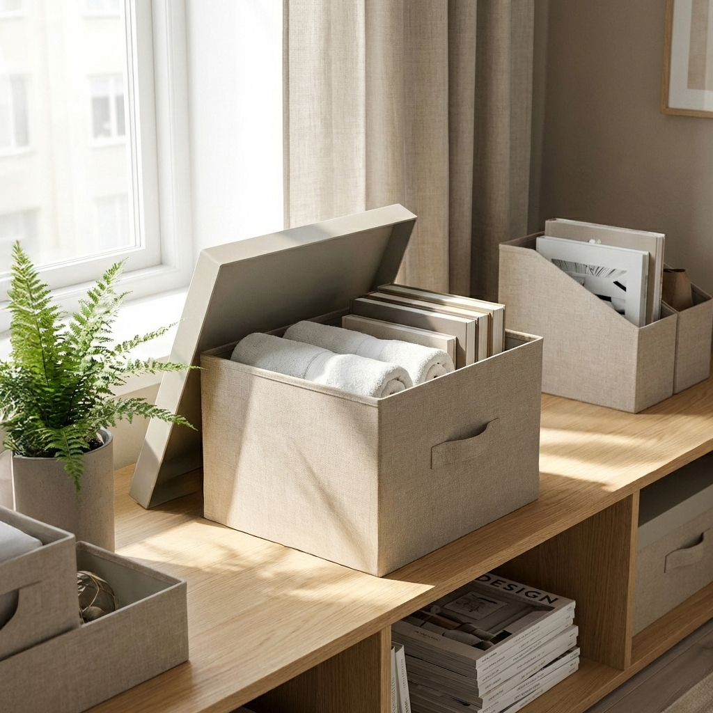 Plastic Lid Foldable Box-M