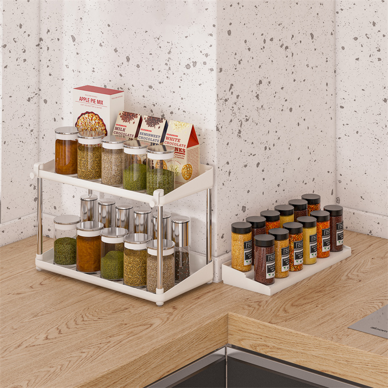 Spice Rack Organizer Assort with Two-Tier Shelf