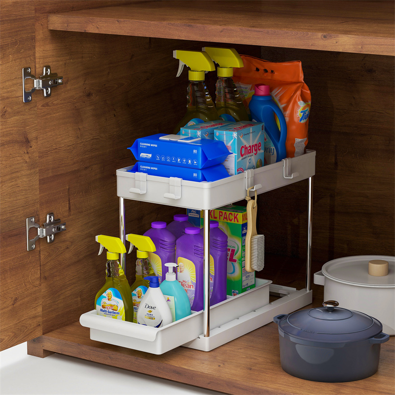 2-Tier Under Sink Organizers with Drawer