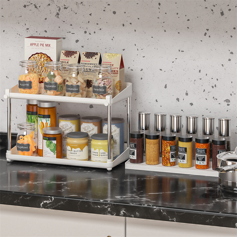 Spice Rack Organizer Assort with Two-Tier Shelf