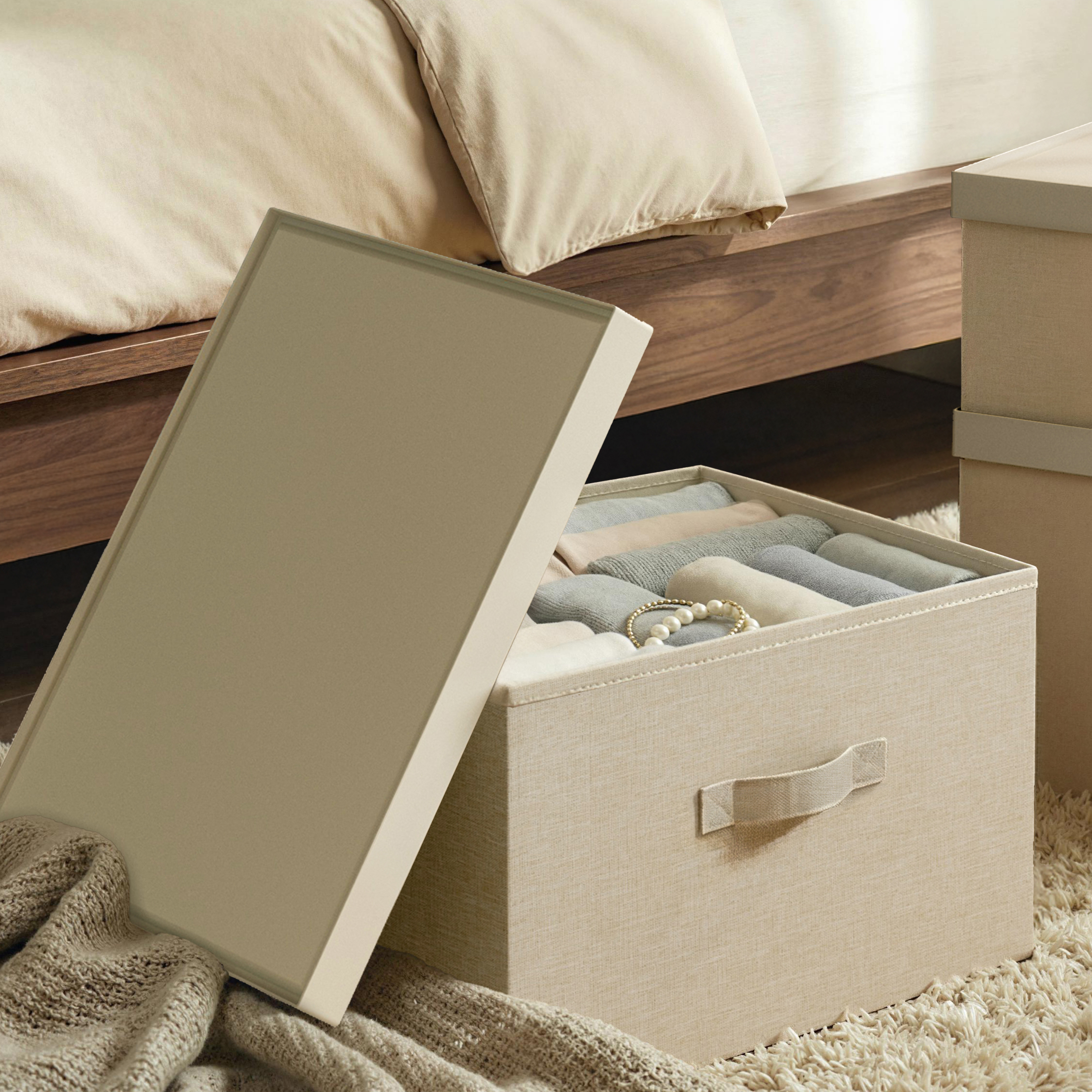 Plastic Lid Foldable Box-L
