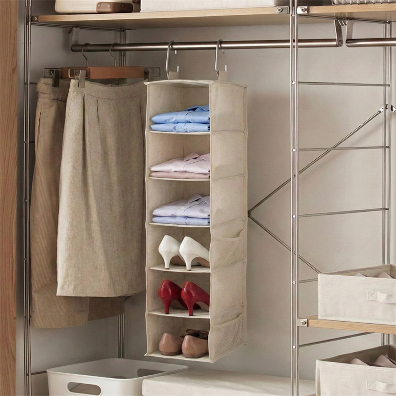 Linen Range Large Hanging 6-Shelf Organizer 
