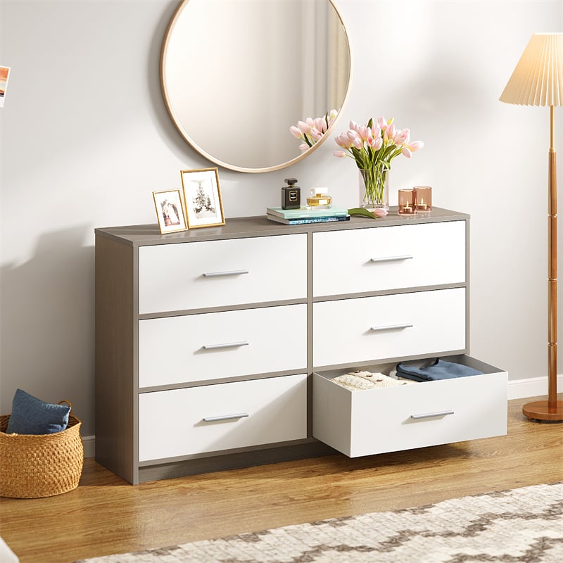6 Drawer Storage Dresser Wide 