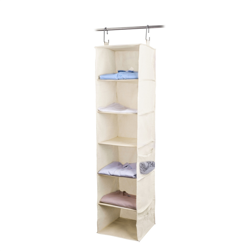 Linen Range Large Hanging 6-Shelf Organizer 