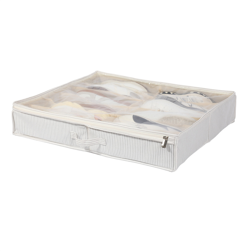 Striped 12-Grid Shoe Organizer