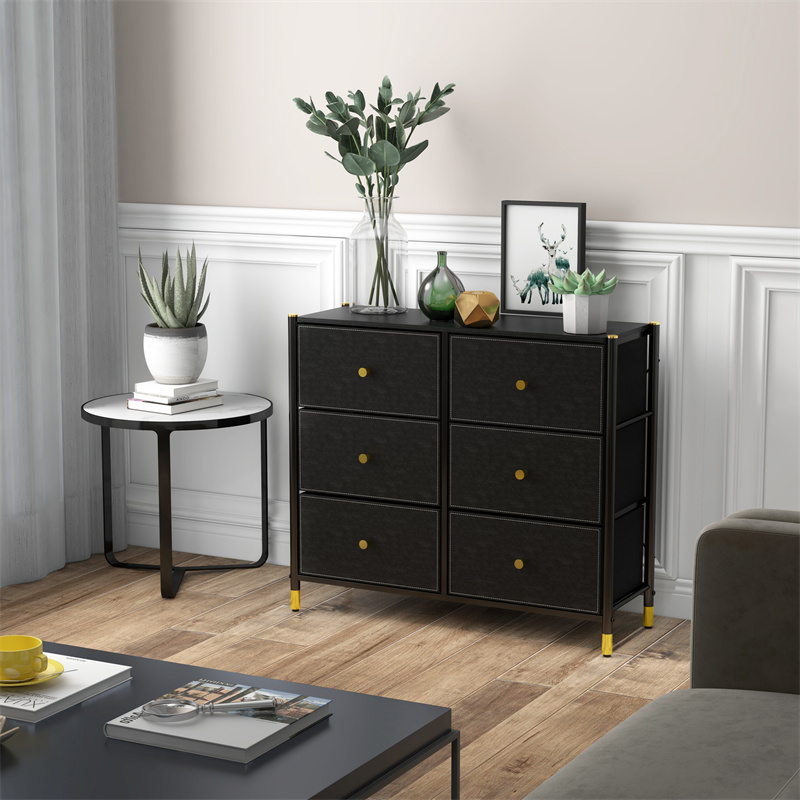 6 Drawer Storage Dresser Wide 