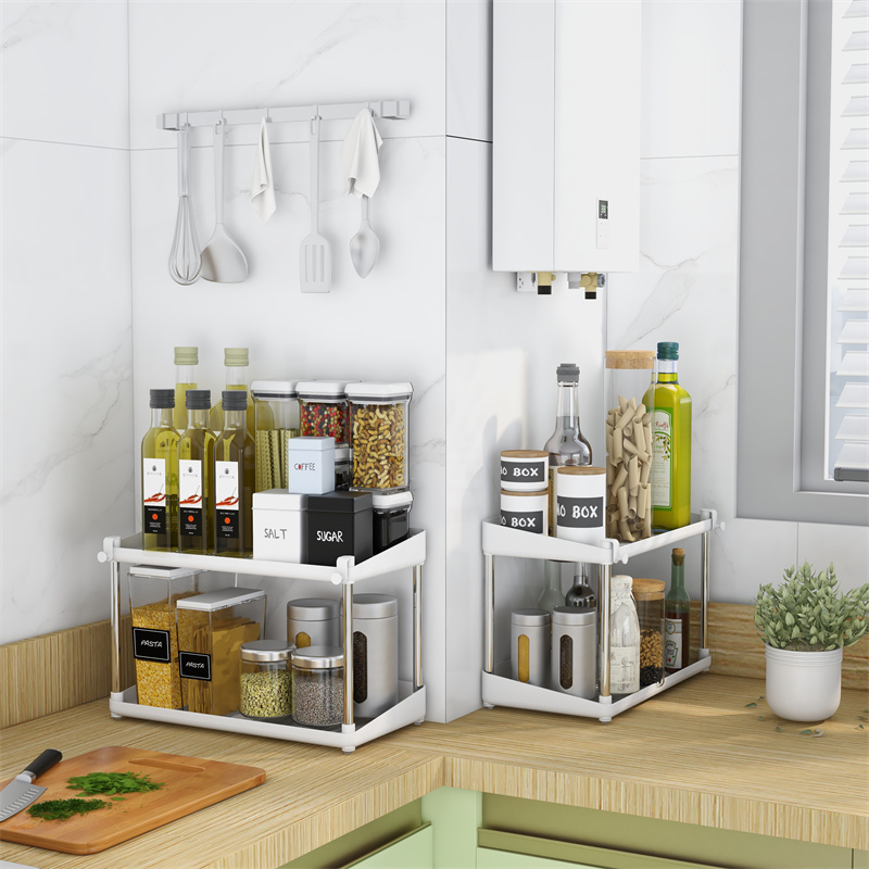 Spice Rack Organizer Assort with Two-Tier Shelf