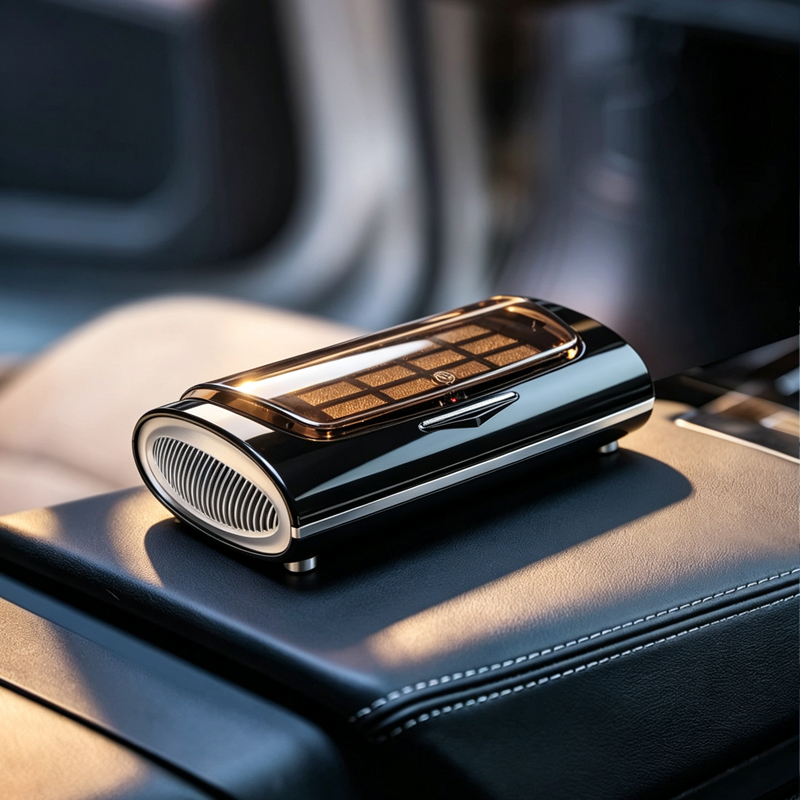 Car Air Purifier DC12V with 254 UVC Sterilization, Negative Ion, Aromatherapy & USB Charging for Vehicle
