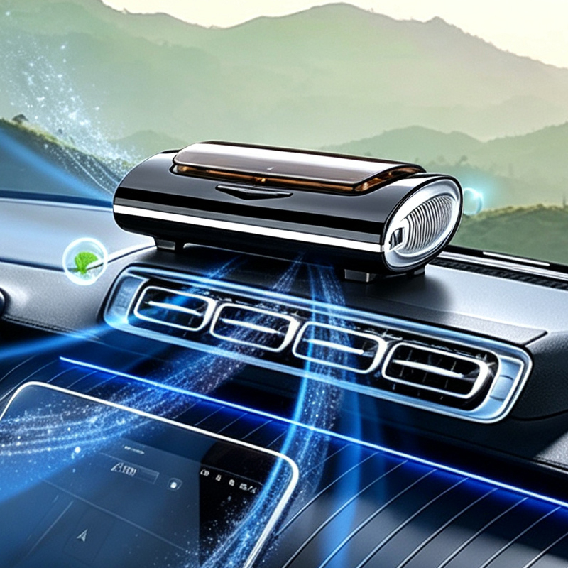 Car Air Purifier DC12V with 254 UVC Sterilization, Negative Ion, Aromatherapy & USB Charging for Vehicle
