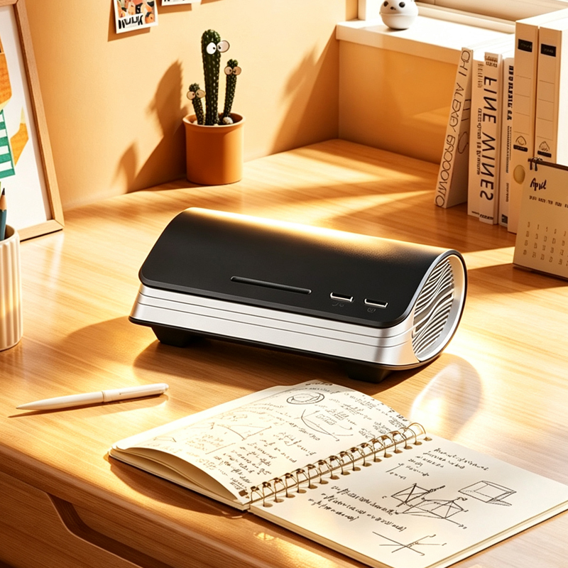Portable Car Air Purifier with UV LED Sterilization, Negative Ion, HEPA Filter, Aroma Diffuser, 4H Timer, 2 Speed Modes for Vehicle & Desktop
