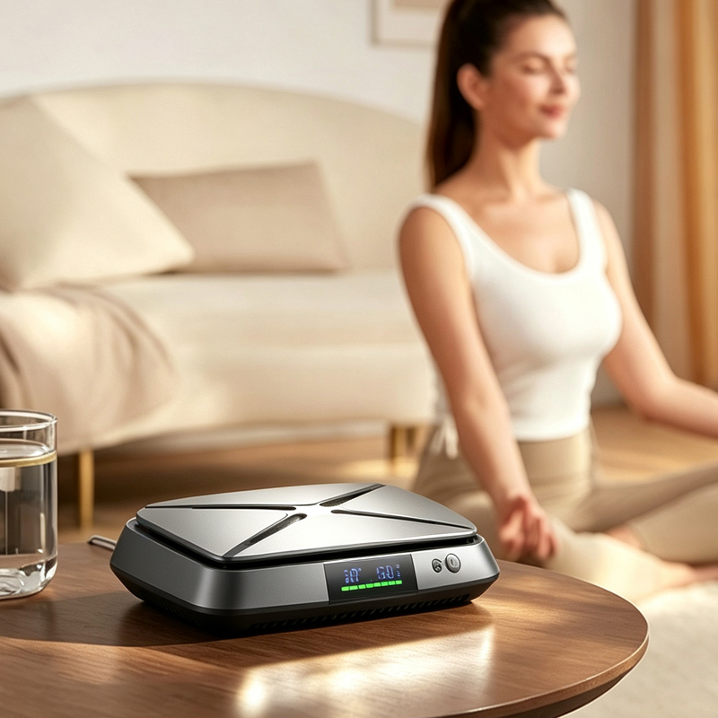 Car Air Purifier HD7005 | UV Sterilization Negative Ion Cleaner with Aroma Diffuser, Temperature Humidity Display
