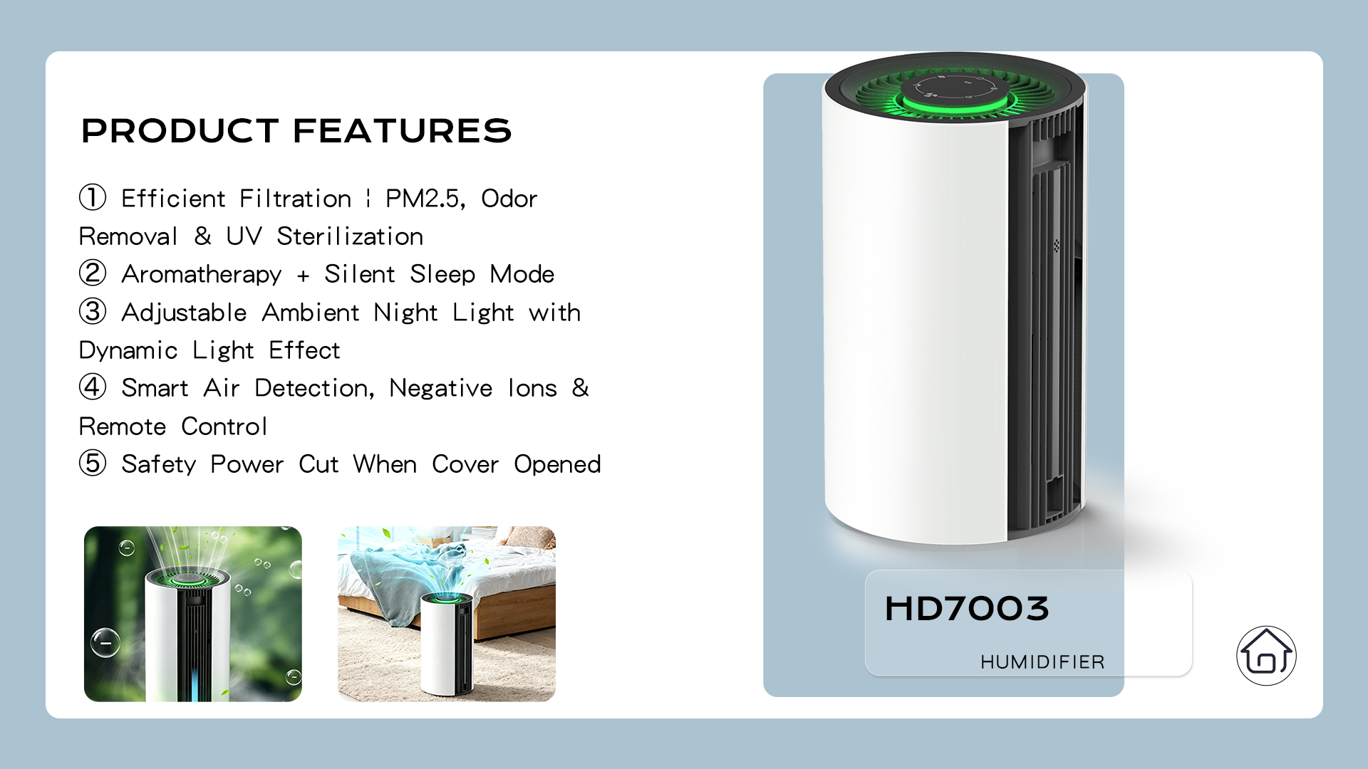 Home Air Purifier with UV LED Sterilization, Negative Ion, Aromatherapy, Remote Control, Quiet Sleep Mode for Dust PM2.5 Odor Removal12.png