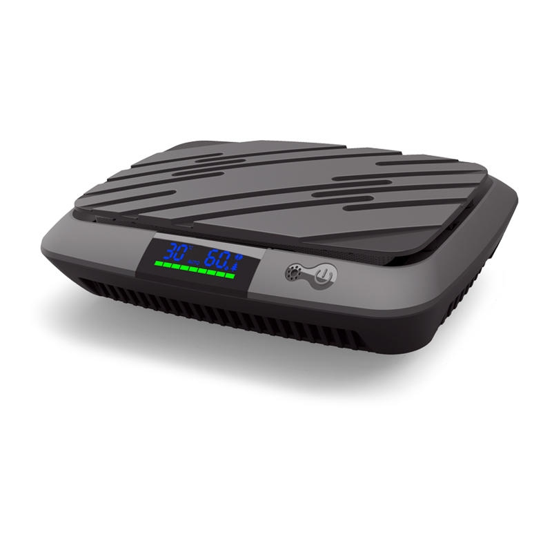 Car Air Purifier HD7005 | UV Sterilization Negative Ion Cleaner with Aroma Diffuser, Temperature Humidity Display
