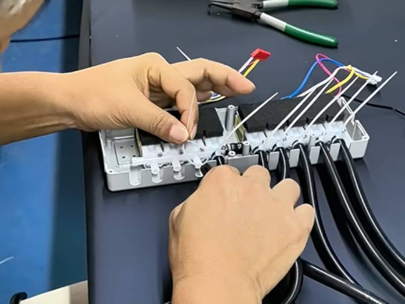 Massage Mattress Production, Part 3 — Every Wire and Tube Connected at the Junction Box