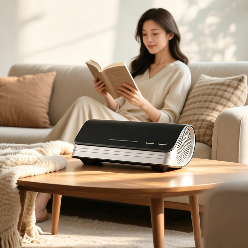 Portable Car Air Purifier with UV LED Sterilization, Negative Ion, HEPA Filter, Aroma Diffuser, 4H Timer, 2 Speed Modes for Vehicle & Desktop

