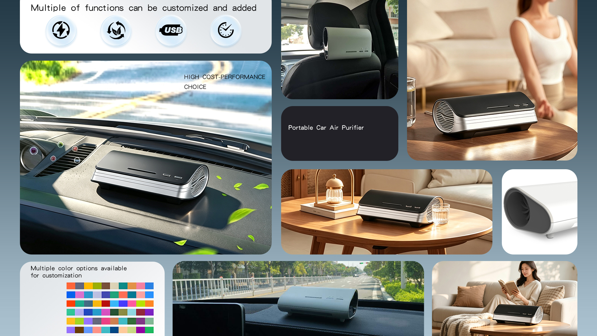 Portable Car Air Purifier with UV LED Sterilization, Negative Ion, HEPA Filter, Aroma Diffuser, 4H Timer, 2 Speed Modes for Vehicle & Desktop6.png