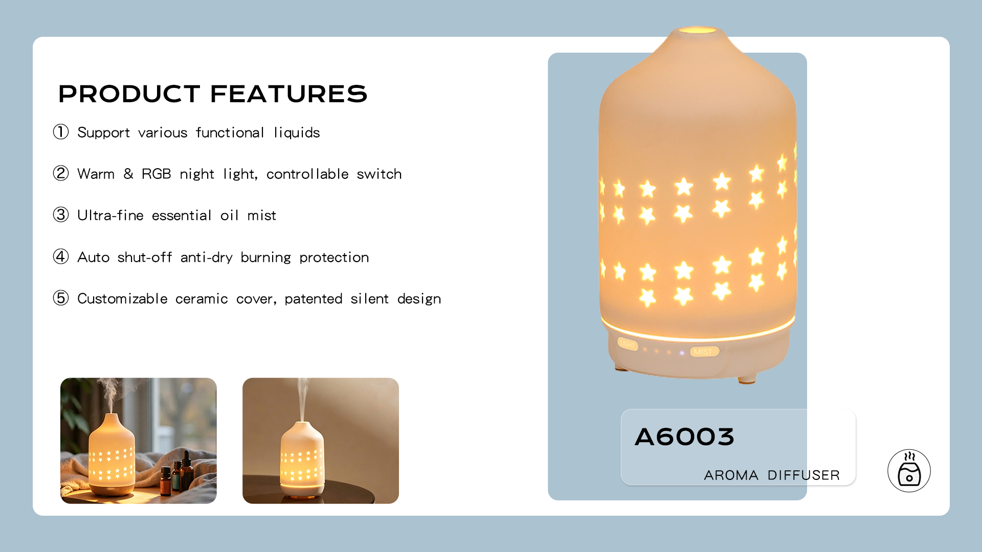 Ceramic Essential Oil Diffuser, 170mL Ultrasonic Aroma Humidifier with Warm & RGB Night Light14.png