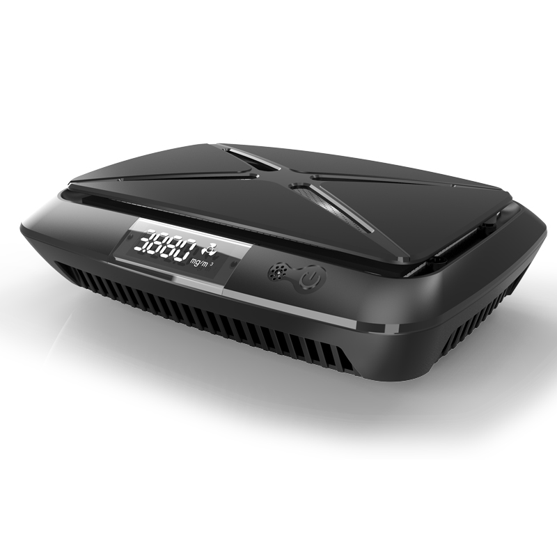 Car Air Purifier HD7005 | UV Sterilization Negative Ion Cleaner with Aroma Diffuser, Temperature Humidity Display
