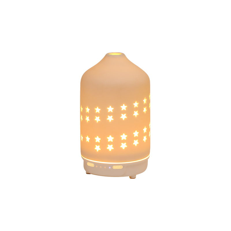 Ceramic Essential Oil Diffuser, 170mL Ultrasonic Aroma Humidifier with Warm & RGB Night Light, USB Quiet Aromatherapy Diffuser Auto Shut-Off for Home Bedroom
