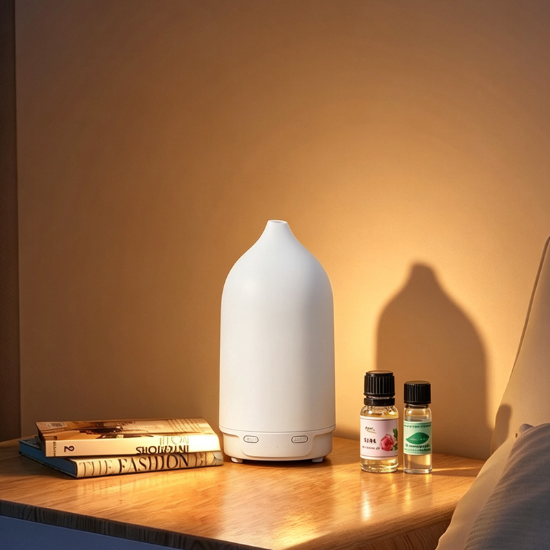 A6002 Ultrasonic Essential Oil Diffuser, 170mL Quiet Aroma Humidifier with Warm & Colorful Night Light, Auto Shut-Off for Home Bedroom Office
