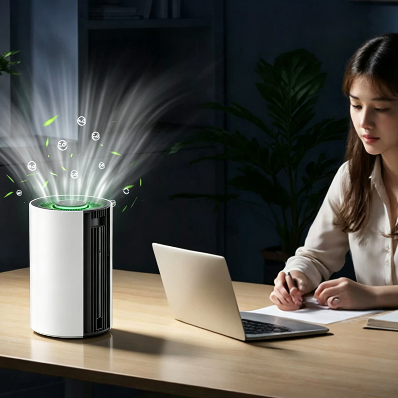 Home Air Purifier with UV LED Sterilization, Negative Ion, Aromatherapy, Remote Control, Quiet Sleep Mode for Dust PM2.5 Odor Removal
