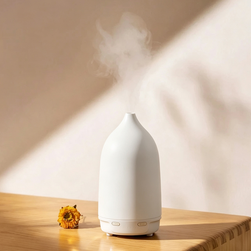 A6002 Ultrasonic Essential Oil Diffuser, 170mL Quiet Aroma Humidifier with Warm & Colorful Night Light, Auto Shut-Off for Home Bedroom Office
