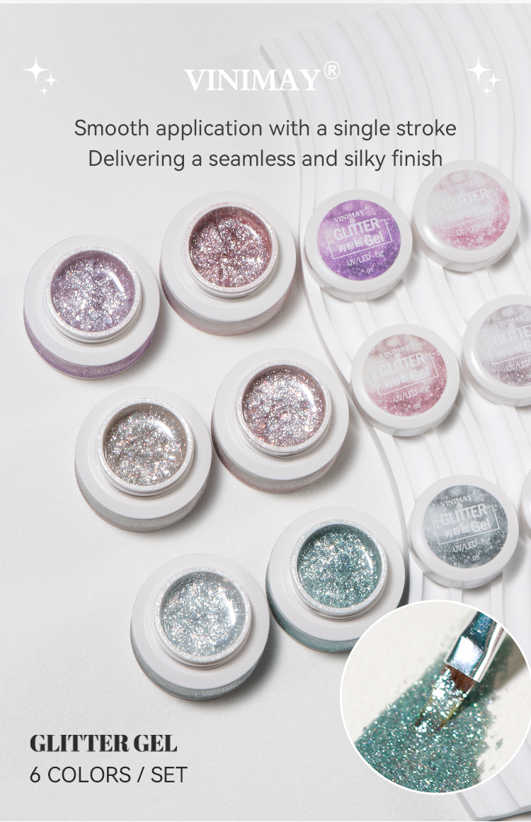 High Density Shiny Glitter Flash Gel Polish Private Label 6 Colors Reflective Shimmer Glitter Gel in Jar (4).jpg
