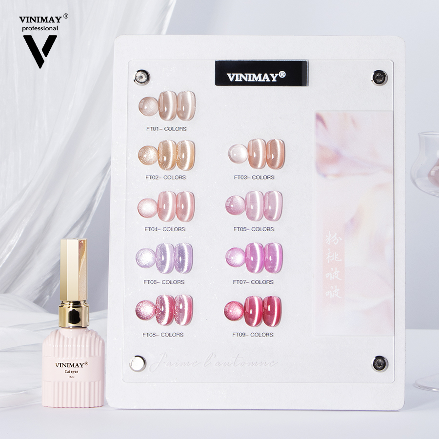 Vinimay TPO Free Cat Eye Gel Polish Set 9 barev podzimní zimní magnetický gelový lak na nehty souprava barev private label Cat Eye gel na nehty