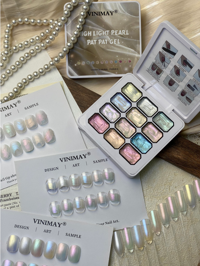 Vinimay zvýrazňující perlátový gel 12dílné palety: Vše v jednom pro váš nehtový design
