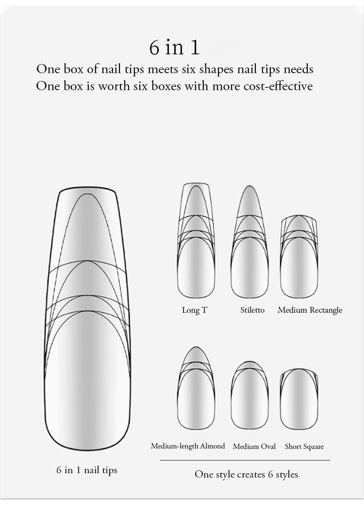 multifunctional scale long t stiletto nail tips with auxiliary lines-3
