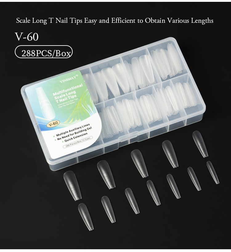 multifunctional scale long t stiletto nail tips with auxiliary lines-7