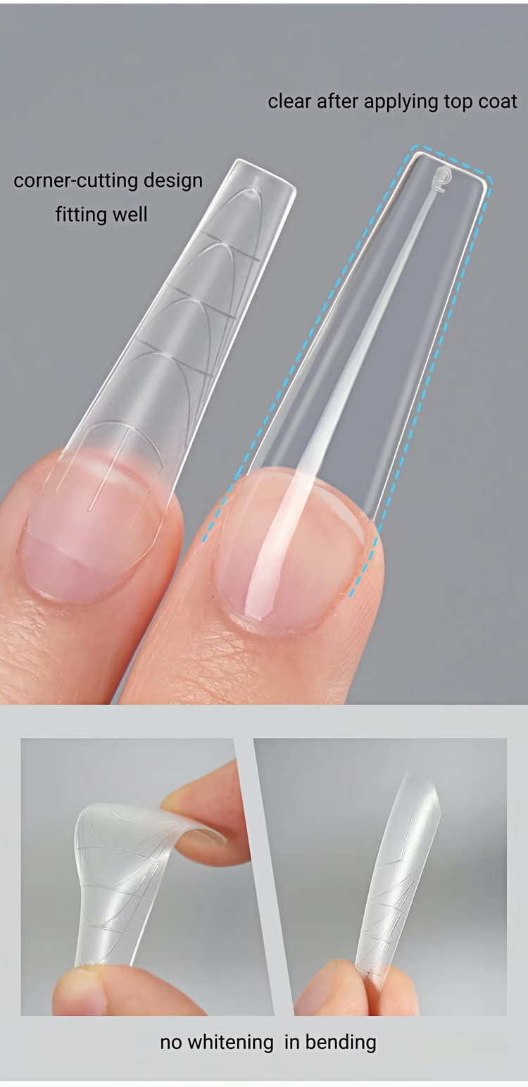 multifunctional scale long t stiletto nail tips with auxiliary lines-8