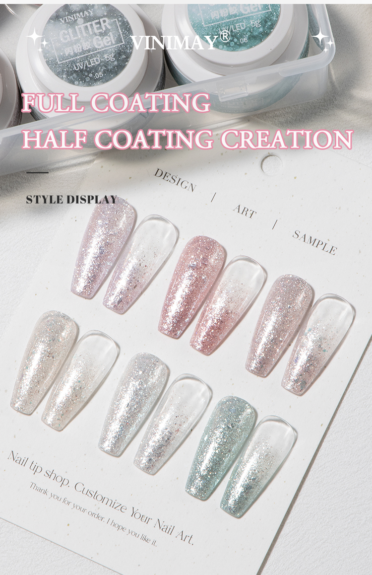 High Density Shiny Glitter Flash Gel Polish Private Label 6 Colors Reflective Shimmer Glitter Gel in Jar (7).jpg