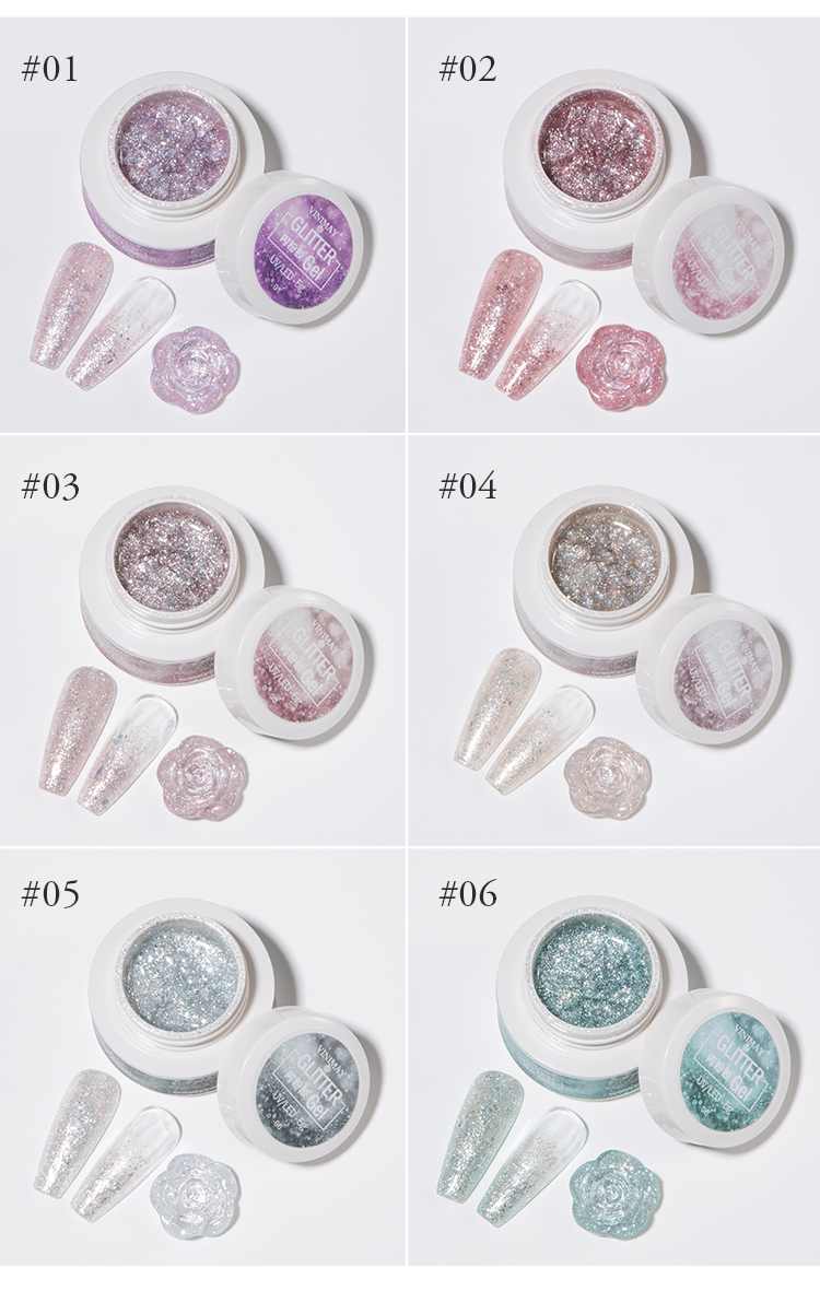 High Density Shiny Glitter Flash Gel Polish Private Label 6 Colors Reflective Shimmer Glitter Gel in Jar (8).jpg