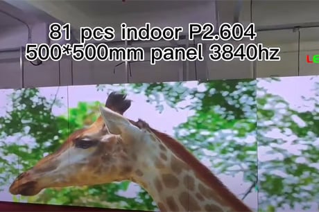 Οθόνη LED, Τοιχογράφημα Βίντεο, 81 Πλαισία Εσωτερικά P2.604 500*500mm Πλάιο 3840Hz