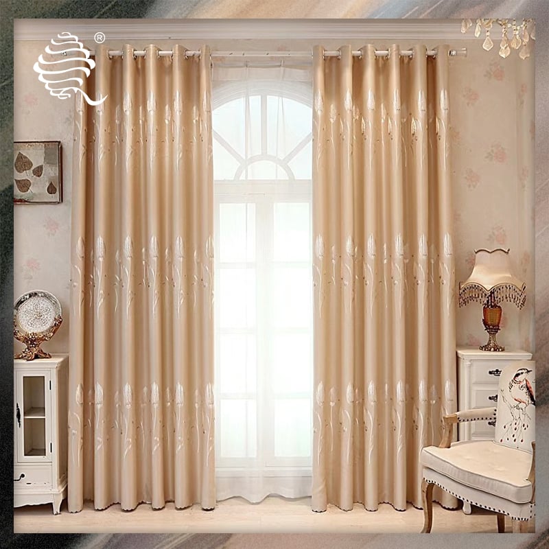 Tulip Jacquard blackout curtain fabric