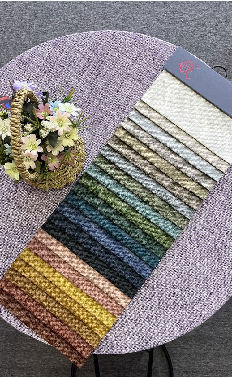 QSF striped textured fabric color swatch set, showing a wide palette from neutrals to greens and warm browns