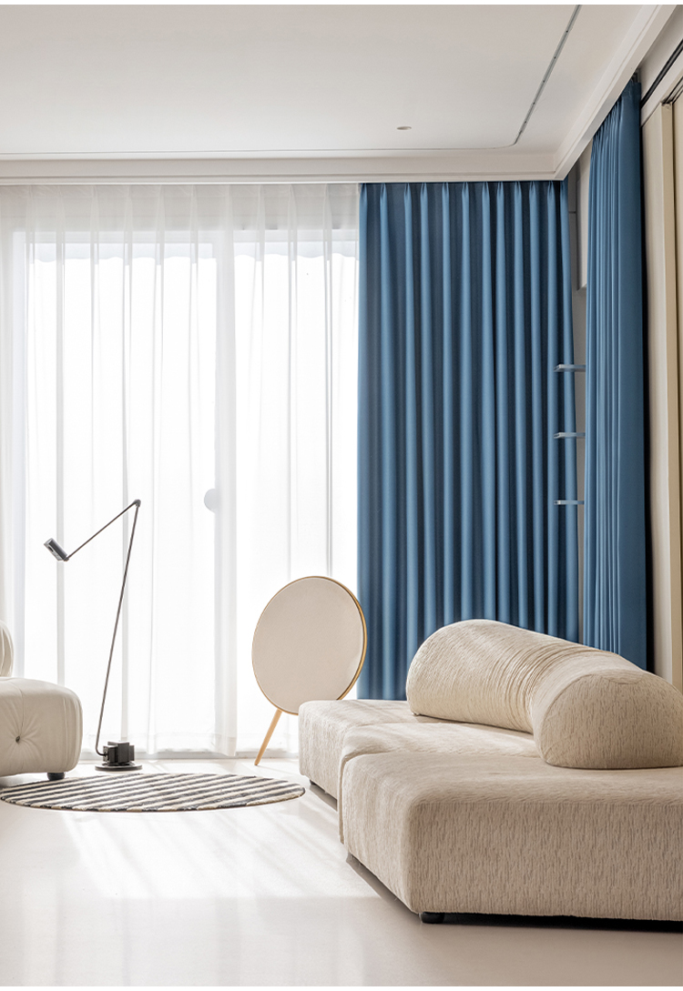 Chenille blackout curtain in modern living room