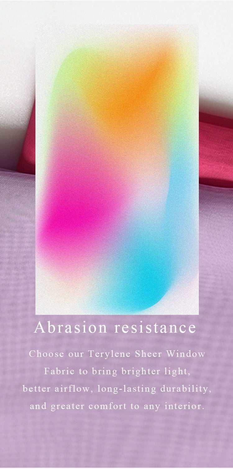 Abrasion-resistant terylene sheer window fabric concept image, emphasizing durability, airflow, and long-lasting performance.