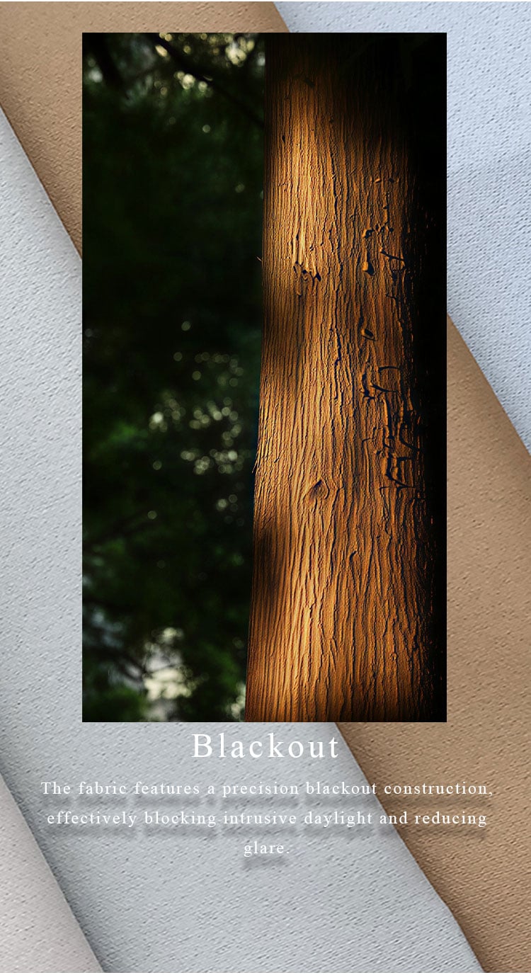 Blackout performance concept—light-blocking curtain fabric reducing daylight intrusion and glare