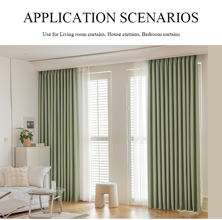 Chenille blackout curtain in modern living room
